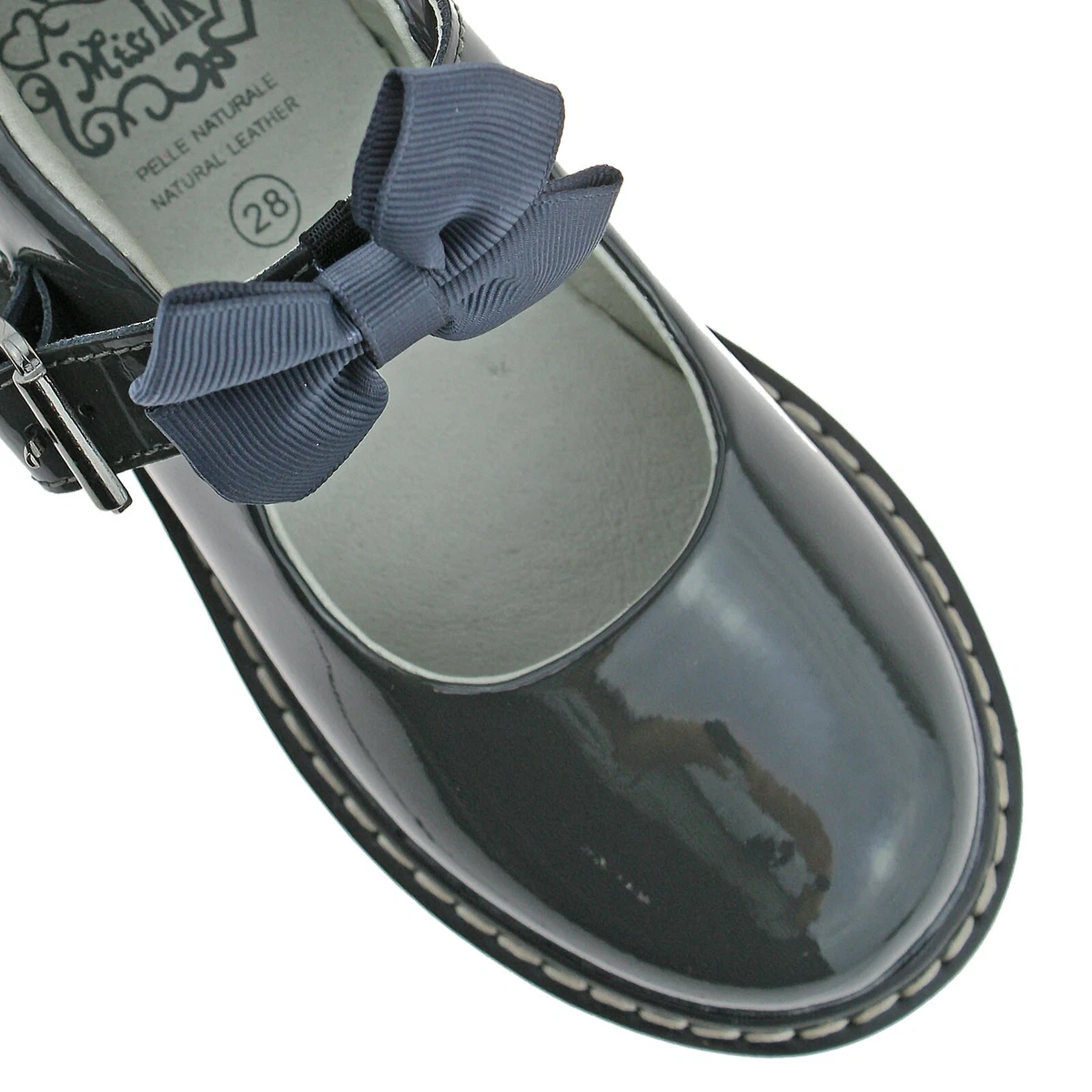 Grey patent lelli store kelly school shoes