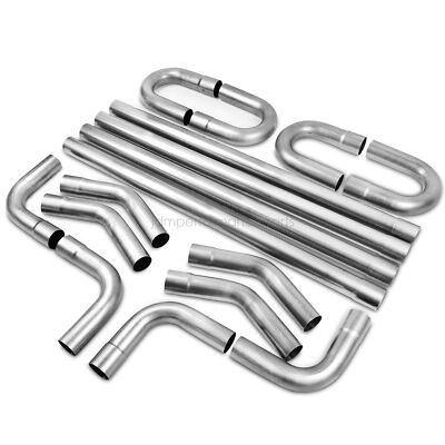 2 Inch Custom Exhaust Tubing Mandrel Bend Pipe Straight & U-Bend Kit 16 Gauge