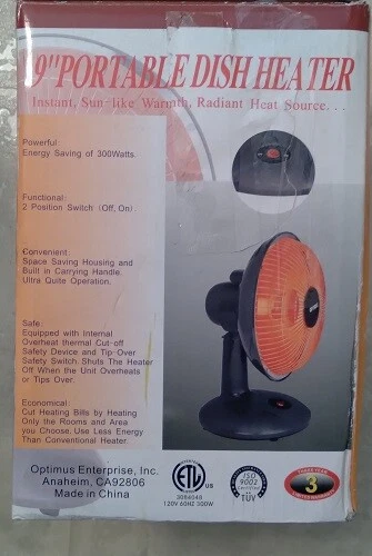 Optimus 9u0026#034; Portable Dish Heater Model H-4110 NEW | eBay