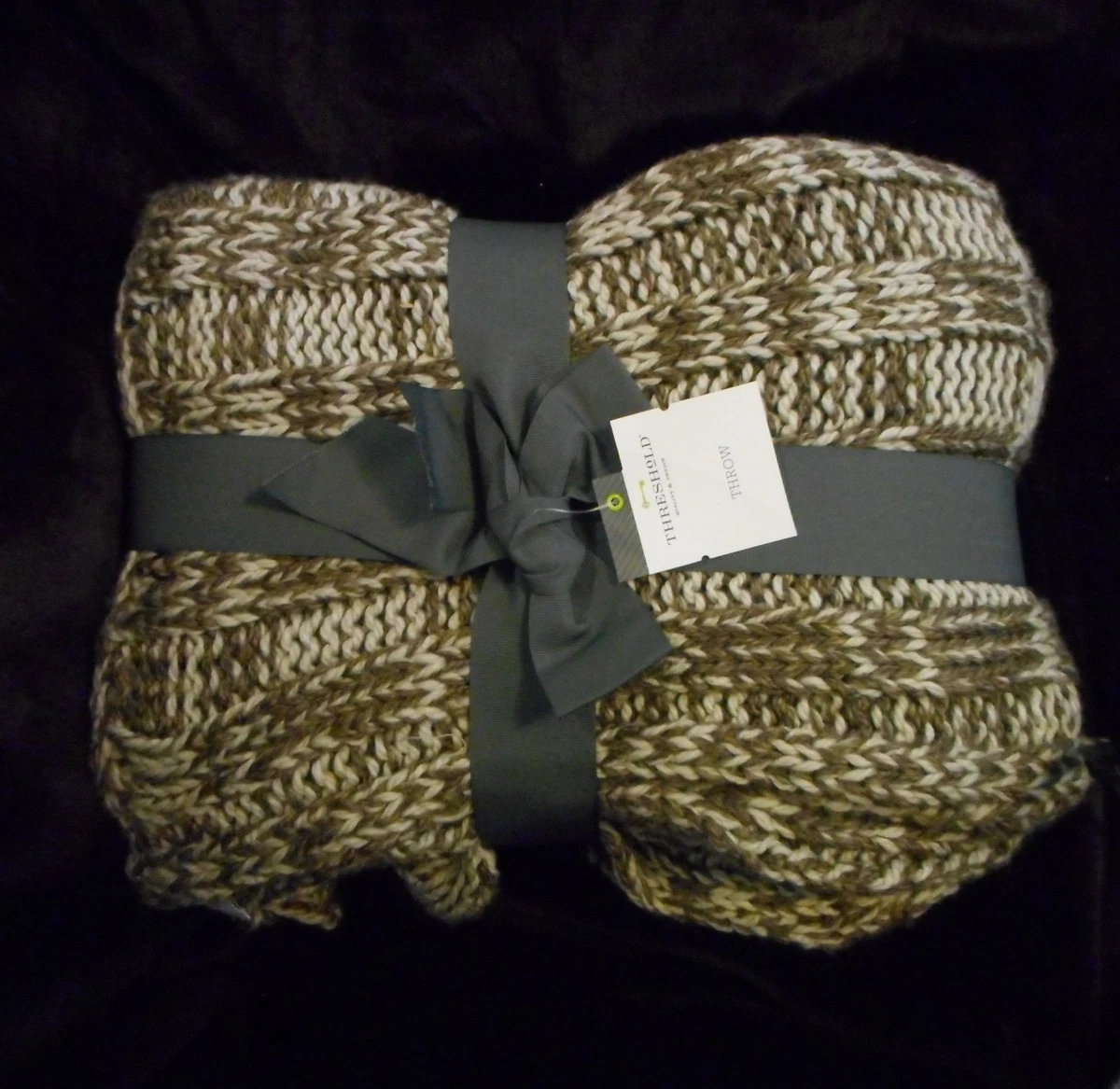 Beige cable knit throw hot sale