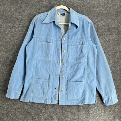 Vintage Sears Mens Store Jeans Joint Denim Pearl Snap Shirt