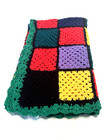 Vtg Granny Crochet Cotton Throw Lap Blanket Afghan 40x43 Handmade 49 Squares FSh