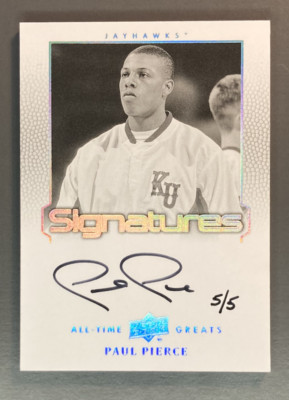 PAUL PIERCE 2013 Upper Deck All Time Greats Silver Spectrum Signatures 5/5 AT