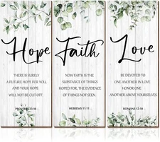 3 Pieces Faith Hope Love Wall Decor Bible Verse As the Picture Shows