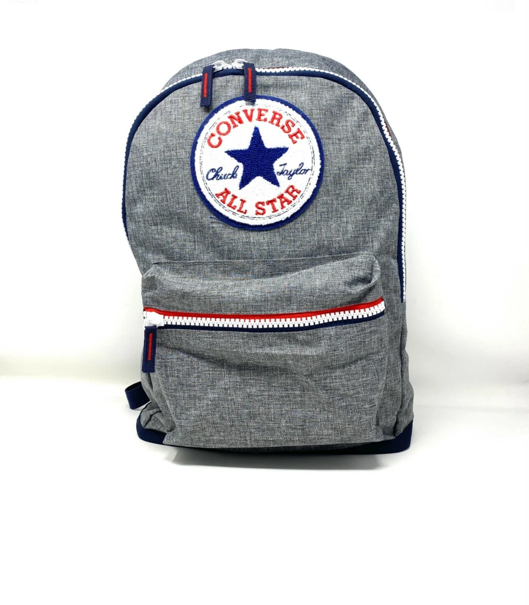 Ballade mus Stipendium CONVERSE Chenille Day Pack Gray Iconic CTAS Patch Backpack 2 Zipper  10019373-021 | eBay