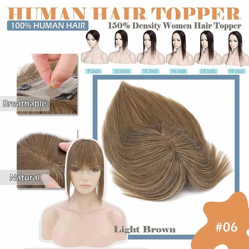 100% Echthaar Topper Toupet Extensions Clip In Remy Human Hair Toupee Haarteil l - Bild 45 von 84