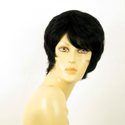 Perruque Femme Longue 100% Cheveux Naturels Noir - Ref KOKO 1B, Bonnet Classique, Raie Libre