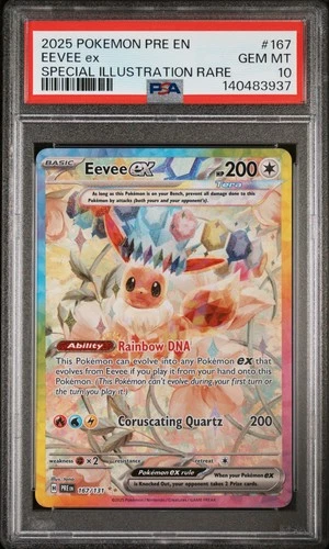 2025 POKEMON PRE EN-PRISMATIC EVOLUTIONS #167 EEVEE EX PSA 10