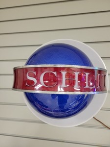 Vintage Schlitz Beer Rotating Blue Globe Lighted Sign 13" With Wall Bracket 