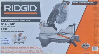 RIDGID R4123 15 Amp Corded 12 inch Dual Bevel Miter Saw with LED - Main Image
