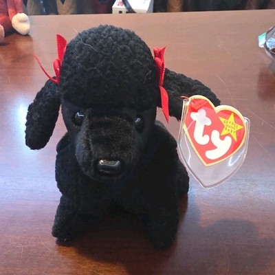 Ty Beanie Babies GiGi Black Poodle Dog Plush Retired Vintage 1998 MPN 08421