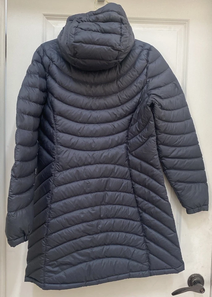 LL Bean Women’s Ultralight 850 Down Hooded Coat Three Quarter Length Blue Size M - Image 2 of 4