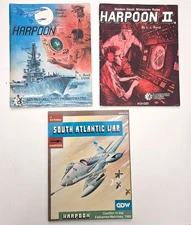 3X LOT HARPOON I + II MODERN NAVAL COMBAT RULEBOOK + SOUTH ATLANTIC WAR SCENARIO