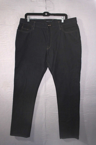 Van Heusen Studio Jeans Slim Fit Leg Mid Rise Dark Wash Black Mens 36 x 34