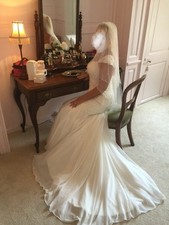 Sottero and Midgley Couture Ivory Beaded Corset Lace Bodice Wedding Dress