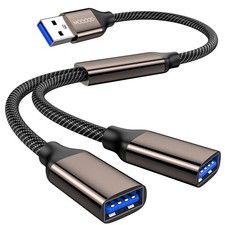 USB Splitter 1 in 2 Out USB 3.0 Splitter Y Cable Dual Port Extender Hub