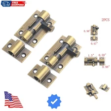 Heavy Duty 1.5 Inch Gate Latch 2 Pack - Brass Sliding Barrel Bolt Lock for Wo...