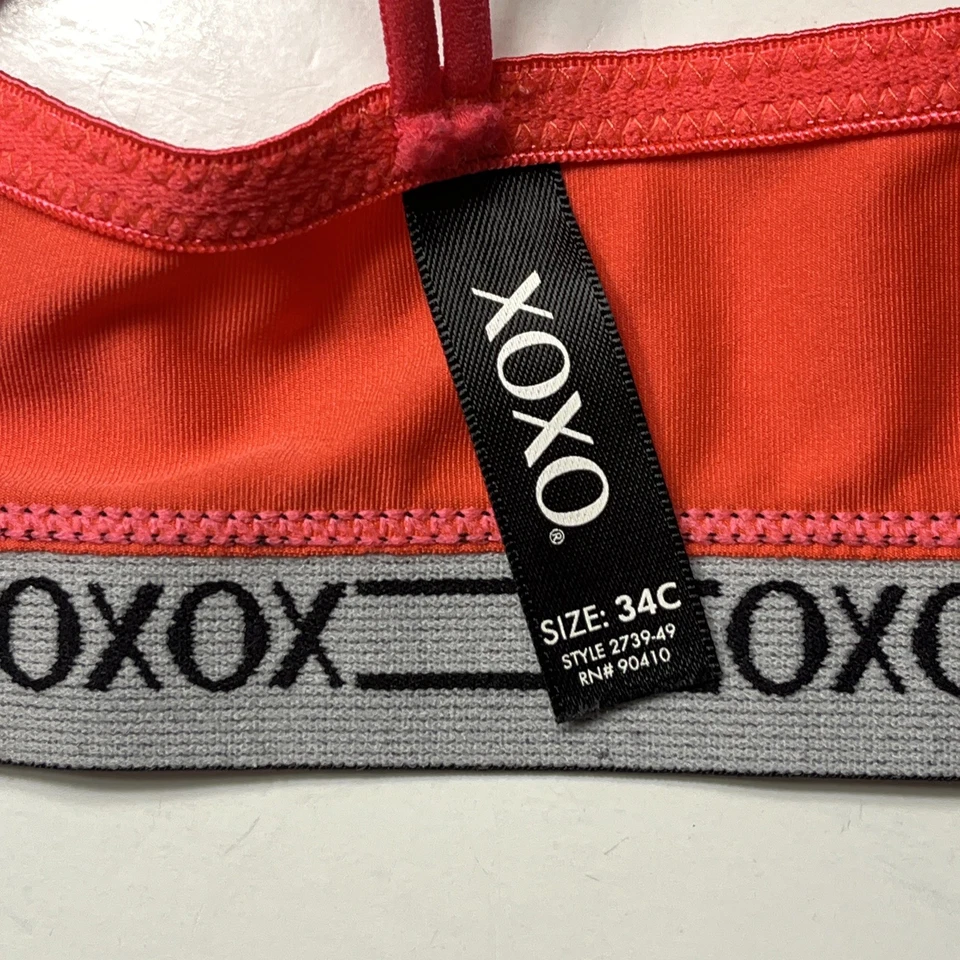Бюстгальтер женский XOXO 34C оранжевый на косточках пуш-ап X задняя передняя застежка погружение деми - Изображение 4 из 4