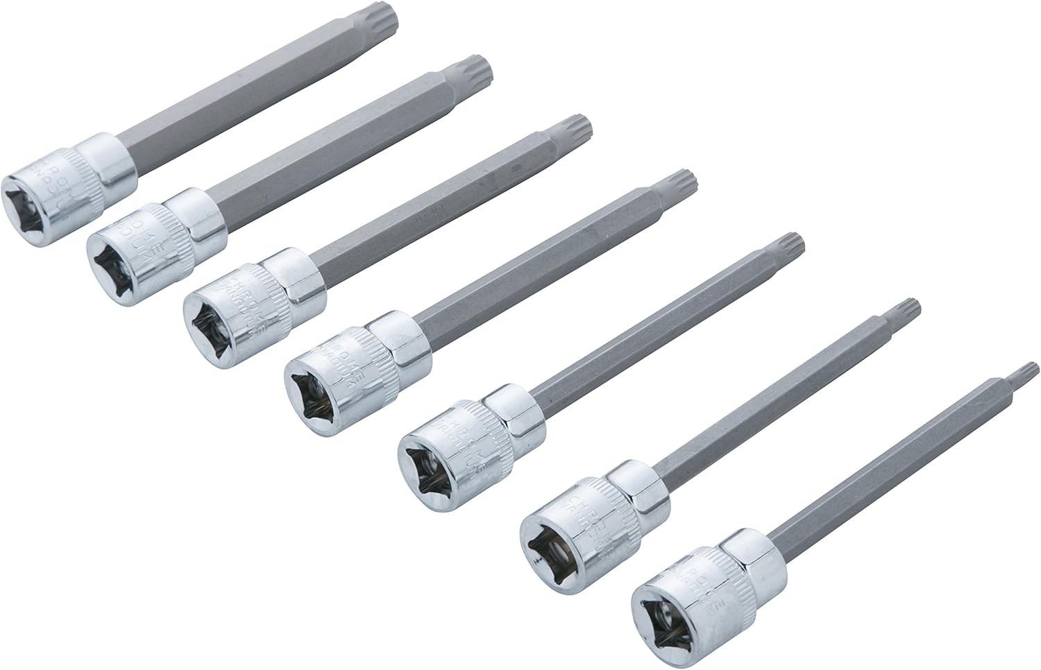 Blue Spot Tools 01512 BlueSpot 7 PCE 3/8"" (M4-M10) Extra Long Spline Socket Bit