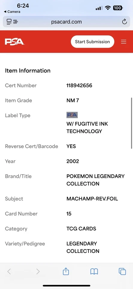 Machamp 15/110 Legendary Collection Reverse Holo - Image 3 of 3