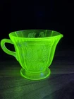Green Federal Glass Parrot  Creamer
