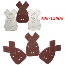 40Grit -1200Grit Flocking Discs Sandpaper Rabbit Ear Triangle Shaped 4-Hole