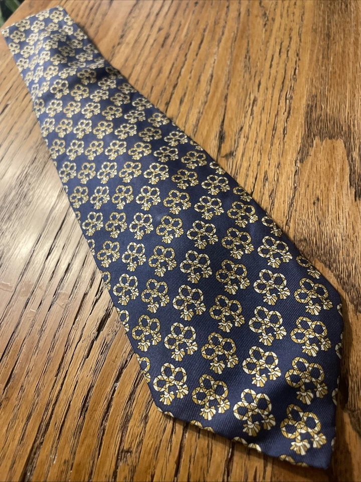 Corbata geométrica pequeña de seda Battistoni usada en excelente estado BAT 980 hecha en Italia Foto 2 de 4