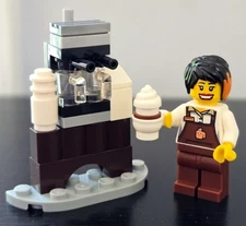 NEW LEGO BARISTA with COFFEE MACHINE MINIFIG LOT food espresso city town chef