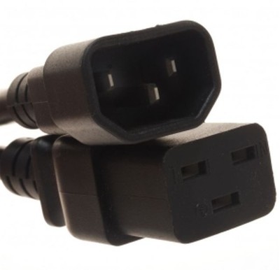 3' ft 14 AWG Power Cord  C14 to C19 15A/250V SJT Heavy-Duty Black