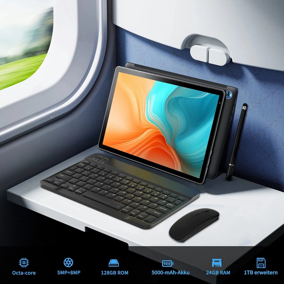 Android 15 10 Zoll 24GB RAM+128GB+1TB Erweiterbar 1280x800 IPS HD Tablet - Bild 3 von 4