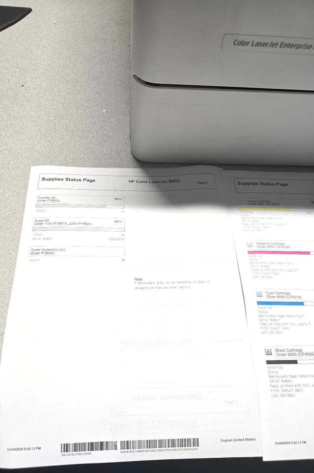 HP Color LaserJet M652N J7Z98A Enterprise Printer - Image 3 of 4