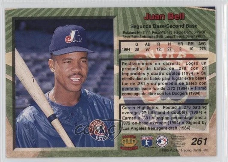 1995 Pacific Crown Collection Juan Bell #261 - Image 2 of 2