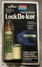 SOLD AS IS  - VTG Old Stock Qualco Pressurized Lock De-Icer Frozen Winter Cars