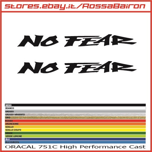 Kit 2 Adhésifs No Fear Inscription mm.200 X 22 - Stickers Autocollants - Imagen 1 de 1
