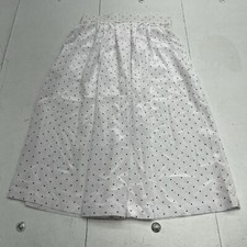 Vintage Fritzi White Pink Polka Dot MIDI Skirt Women  s Size Small USA