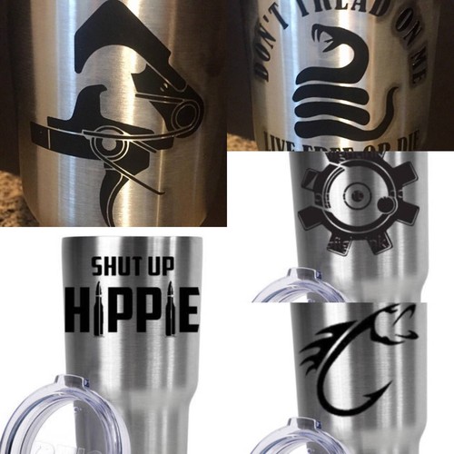 Shut Up Hippie Tumbler, 30oz Tumbler, Custom Stainless Tumbler, Gift for Him - Picture 3 of 3