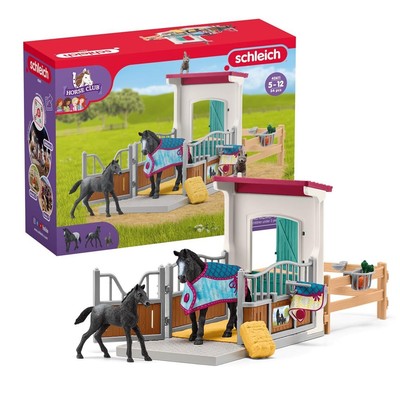 Horse Club   34-Piece Stall Playset, Stable Play Set Extension with Mare and ...