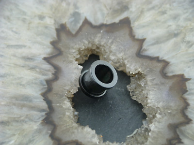 Tunnel Piercing Ohrring Plug EXTRA schmaler RAND Ohrpiercing SCHWARZ Blackline