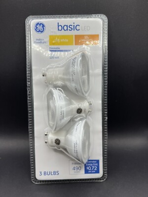 = GE Basic 50-Watt EQ 6W Soft White Dimmable LED Light Bulb 3 Pack