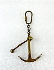 Brass Anchor Key Chain Marine Nautical Key Ring Secure Holder Collectible