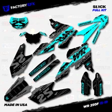 Gray & Cyan Slick Racing Graphics Kit fits Yamaha 15-19 WR250F WR 250F Decals