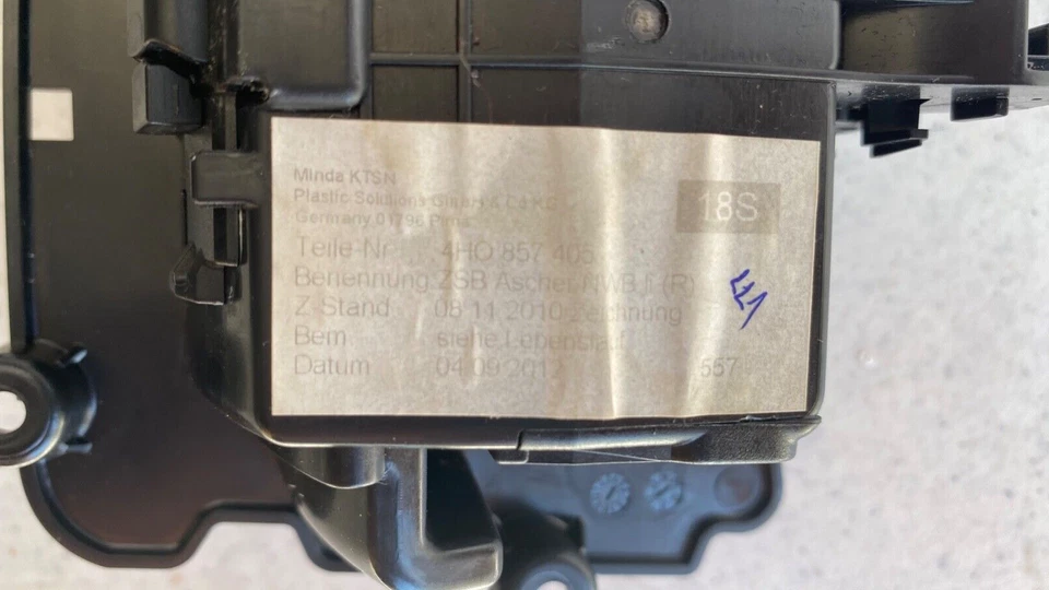 Audi A8 Quattro 2011-2018 panel de puerta trasera lado del conductor cenicero moldura OEM #4H0857405 Foto 4 de 4