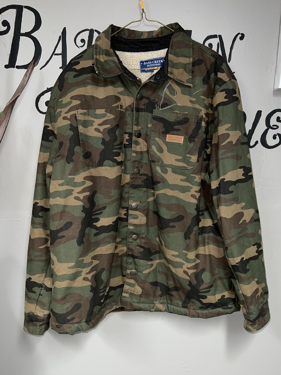 Mens Bass Creek Work Wear Sherpa Lined Camo Coat Large | eBay