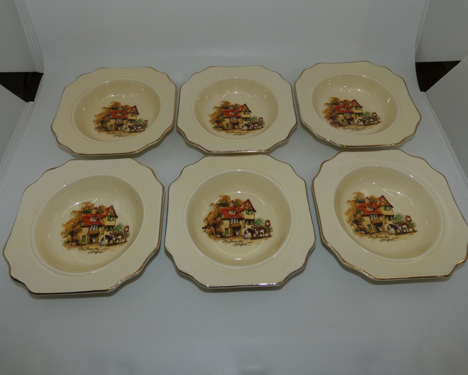 Vintage Crown Devon Coaching Days 7 piece sweets set eBay