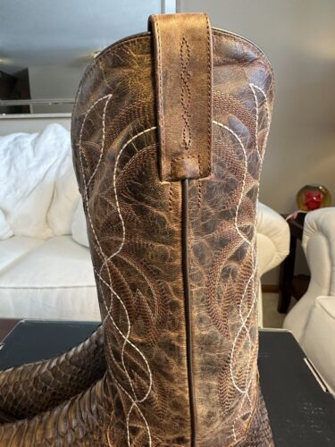 Dan Post Men's Handcrafted Exotic Matt Brushed Chocolate Python Boots Size 8 D! - Picture 6 of 20