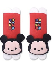 Disney Mickey Tsumtsumdesign Autoncar Seat Belt Cover-plush Cushion 1 Set2pcs