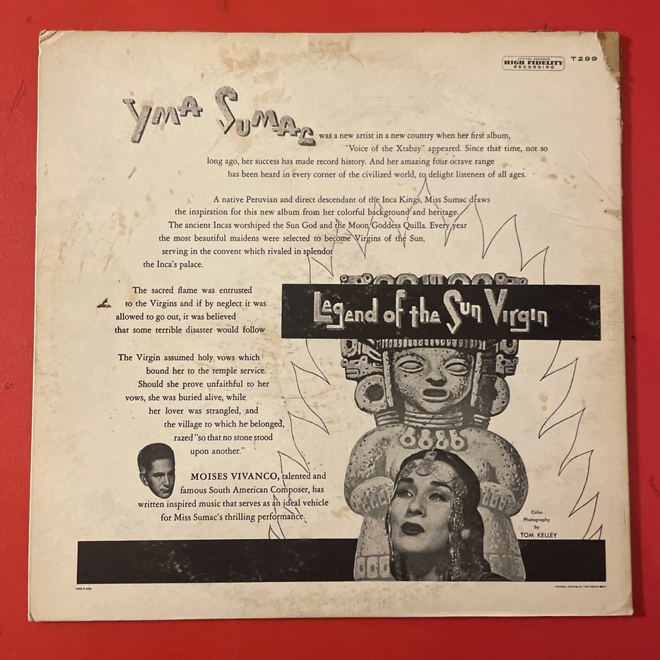 Yma Sumac / Legend Of The Sun Virgin LP Capitol Mono Exotica + Inner VG+!!!! - Image 4 of 4