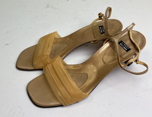 Stuart Weitzman verzierte Ledersandalen Wingback Größe 9B - Bild 1 von 8