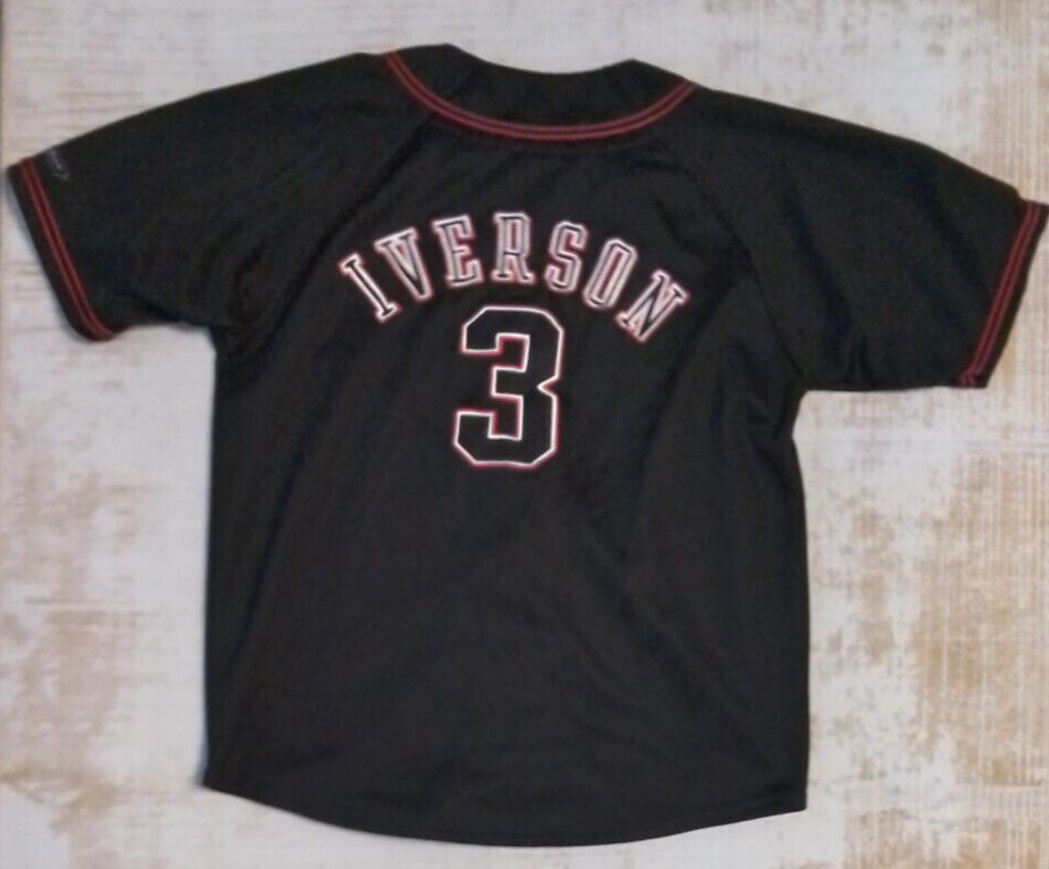 Allen Iverson Reebok Jersey Youth Medium Sewn Stitched Baseball