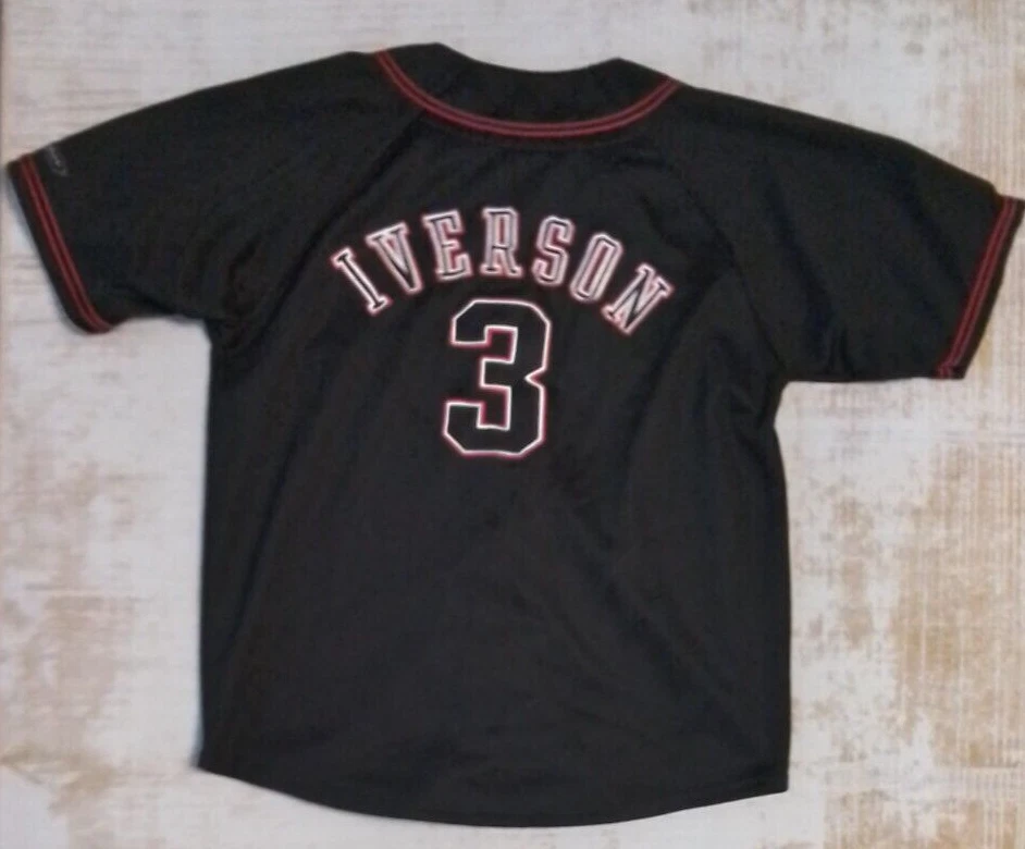 Camiseta deportiva de béisbol Allen Iverson Reebok juvenil mediana cosida edición limitada Foto 2 de 4